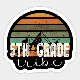 Fifth Grade Tribe Teacher Student Team 5th Grade Retro T-Shirt Sticker